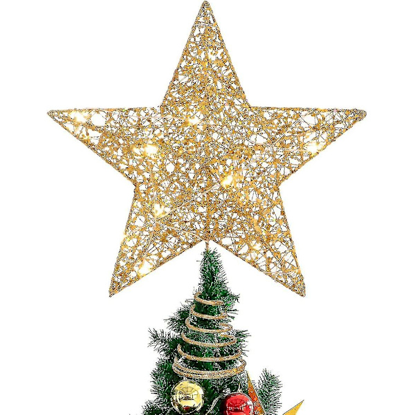Juletrepynt Lysende Stjerner Glitter Blinkende Stjerner Trekrone Julebord Julebordsskrivebord Feriedekorasjon Ornamenter Varme Lys