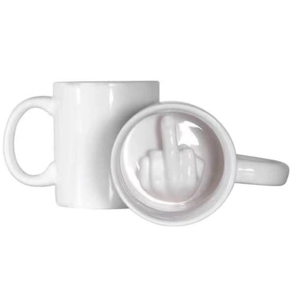 Långfinger Tekopp Mugg Ociviliserad Långfinger Kopp Parodi Långfinger Keramisk Kaffekopp-eyzi
