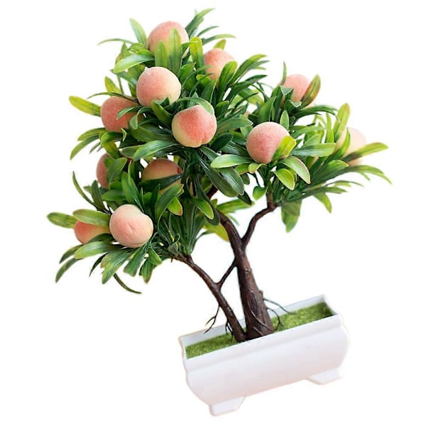 Kunstig Ferskenfrukt Tre Bonsai Potteplante Falskt Frukt Tre Dekorativ Kunstig Plante