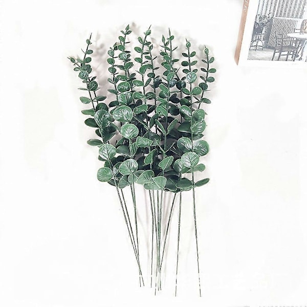 36 stk. Eukalyptusstilker Dekor Kunstige Eukalyptusblader Falske Grener For Bryllup Blomsteroppsats