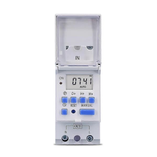 Tomzn Din Skinne 2 Ledninger Ukentlig 7 Dager Programmerbar Digital Tidsbryter Relé Timer Kontroll Tidsrelé