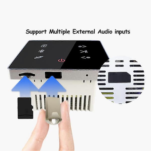 Bluetooth Forsterker Veggmontert USB SD Kort Musikkpanel Smart Hjem Bakgrunnslyd System Stereo Hotell