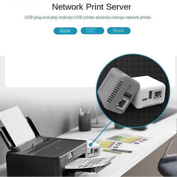 Mini NP330 Nettverk USB 2.0 Print Server (Nettverksversjon)