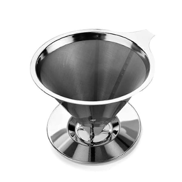 Gjenbrukbar 304 Kaffefilterholder i Rustfritt Stål Hell Over Kaffedrypper Mesh Kaffe Te Filter