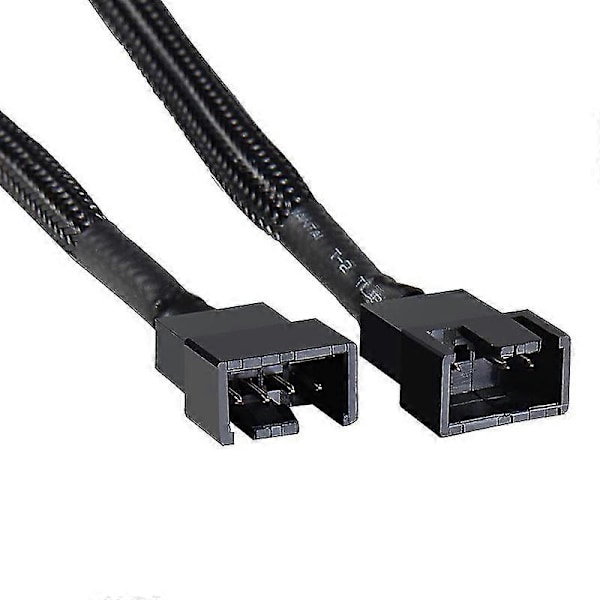 4-pak PWM-blæsersplitterkabel Y-splitter Computer PC-blæserkabel 4-benet 1 til 2 konverter, sort sleeved