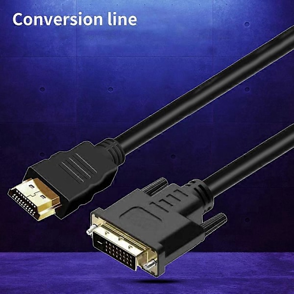 1,5 m HDMI-kompatibelt til DVI-kabel, Plug and Play, Høj Klarhed, Sort HDMI-kompatibelt Han til DVI Han Konverter til Laptop