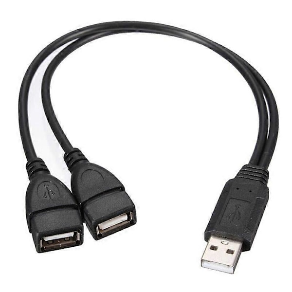 2 kpl USB 2.0 A uros - 2 naaras Y-jakaja virtajohto adapteri jatkokaapelit