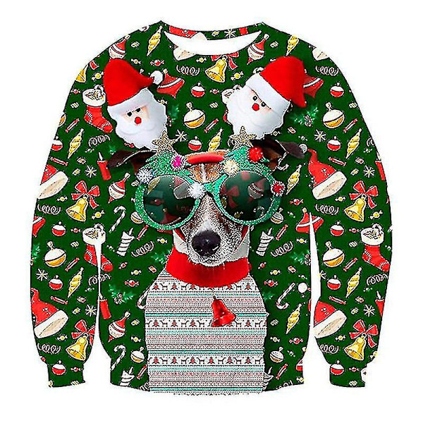 Unisex Julegenser 3D-printet Morsom Pullover Genser Size B L