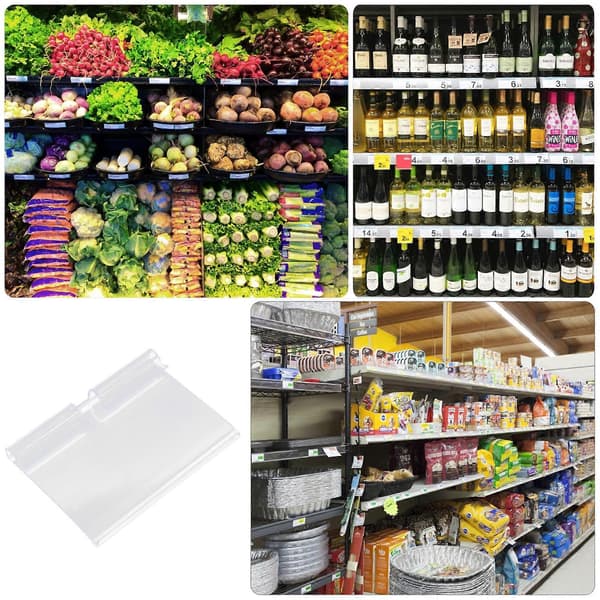 60 stk. Prislapper for Supermarked, Prisdisplayholder, Transparent Prislappeholder