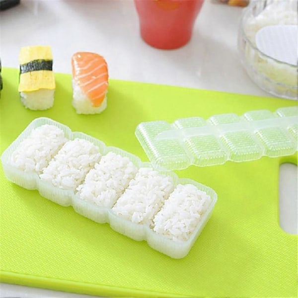 Cook Japan Nigiri Sushi Form Risball 5 Ruller Maker Non Stick Press Bento Verktøy