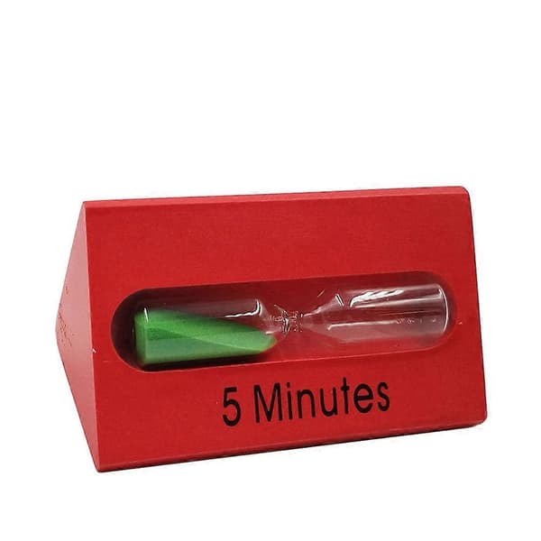 Timer-3/5/7 Minutter Træ Timeglas Sandglas Ornamenter Trekant Sand (Rød)