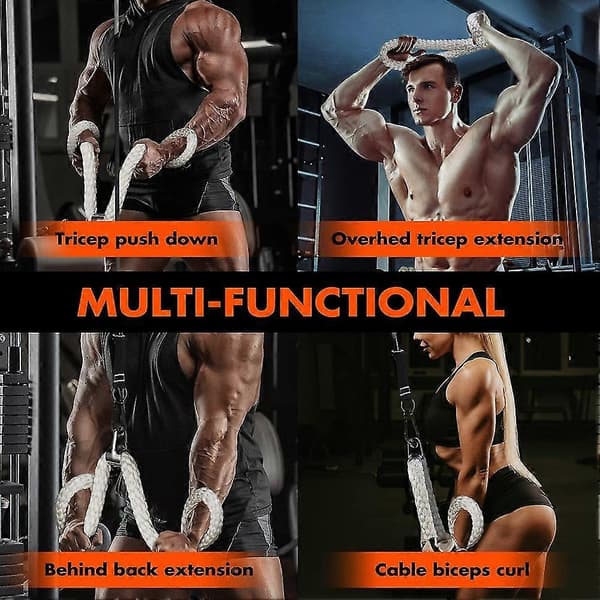 Tricepsrep, press Kabelmaskinfäste Set, Lat Pulldown Fäste, kabelmaskintillbehör F