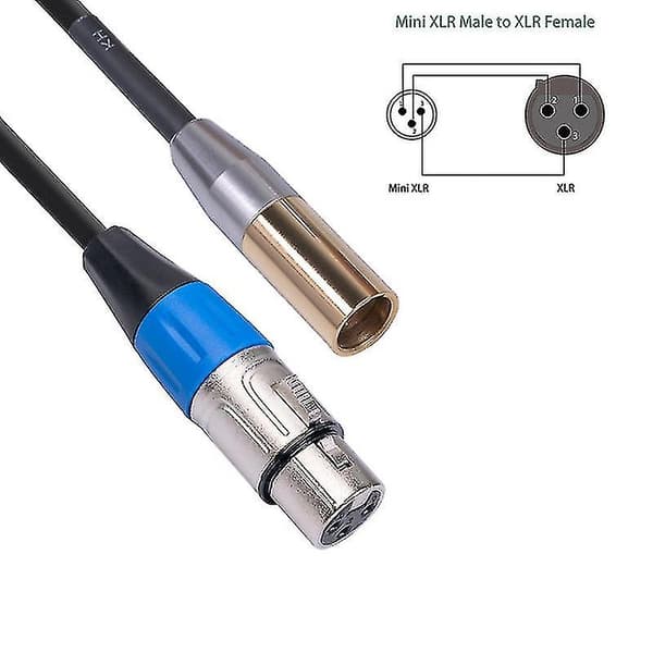 Rexlis 1ft Mini Xlr Han Til Xlr Hun Adapterkabel, 3-benet Mini Xlr Til Xlr Videokabel, Kompatibel