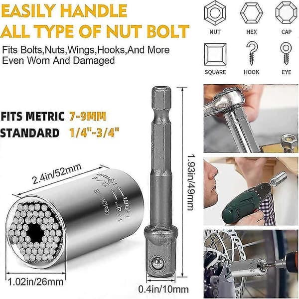 Flexibelt Förlängningsset för Borr, 105° Vinkelborrfäste, 1/4 3/8 1/2 Tum Universal S