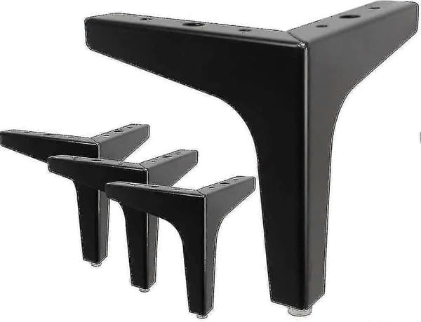 17,5 cm Møbelben, 4 Metall Tri Møbelben Black 15cm
