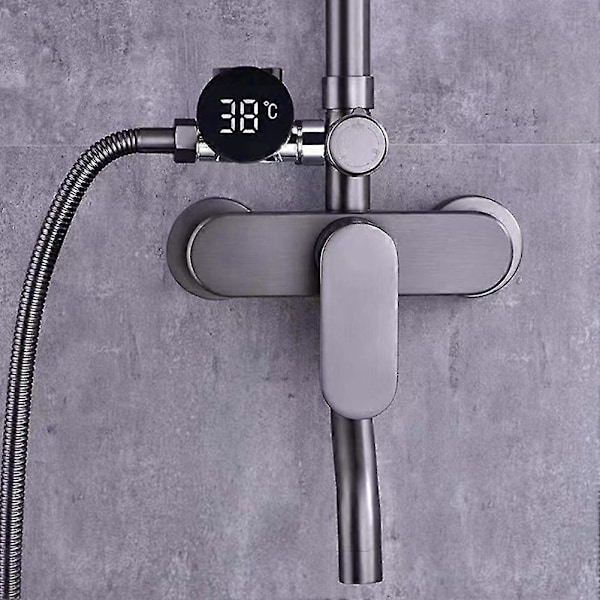 LED-display Dusjtermometer for hjemmet, selvgenererende elektrisitet Vanntemperaturmåler Met
