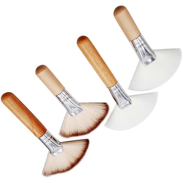 4 stk. Fan Brush Ansigt Makeup Børste Highlighting Børste Kindbensbørste Makeup Værktøj