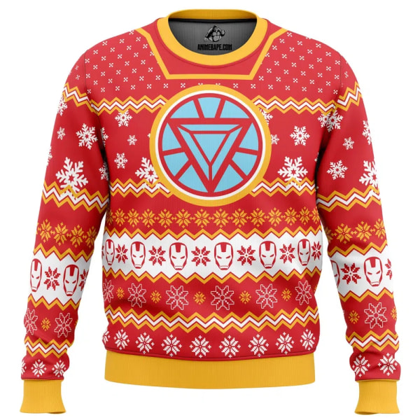 Glædelig Jul Grim Juletrøje Iron Man Sweater 3D Print Mønster Tøj Top 2024 Ny Afslappet Efterår Vinter Mænd Kvinder Pullover style 1 4XL