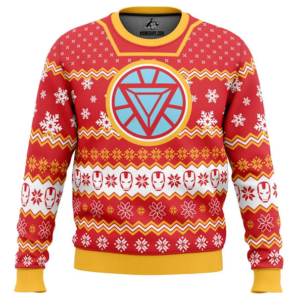 Iloista Joulua Ruma Collegepaita Iron Man -neule 3D-kuvioinen Vaatteet Toppi 2024 Uusi Rento Syksy Talvi Miehet Naiset Villapaita style 1 4XL