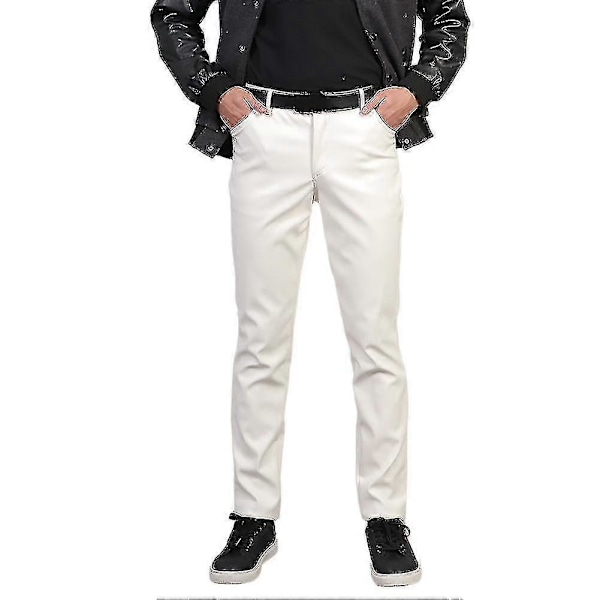 Youthup Herre Stretch Tight Faux Skinnbukser White EU 32