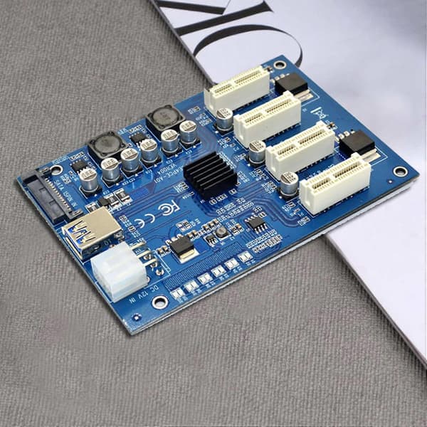 Udvidelsessæt Pci-e X1 Til 4pci-e X16 1 Til 4 Port Pci Express Switch Multiplier Hub Sata Usb Riser C