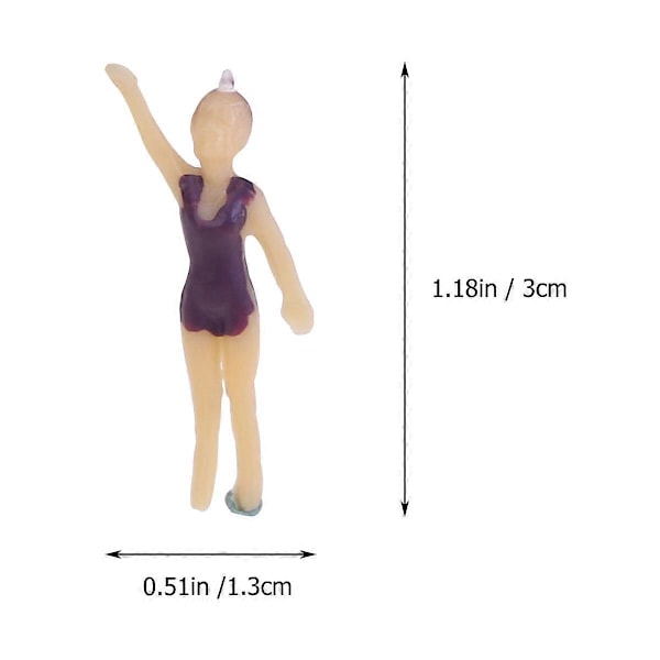 20 stk. Simulationsfigur Farvet Badedragt Folk DIY Maleri Model Landskab Plast Layout Rekvisitter Mini Konstruktionsmodel Forsyninger (1:75, 1:100 Sty