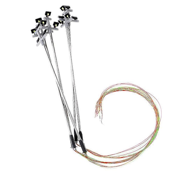 5 stk. Skala Modell Tog Lys Jernbane Led Lampe Stolpe Gatelys Bygning Landskap Layout Modell Acc
