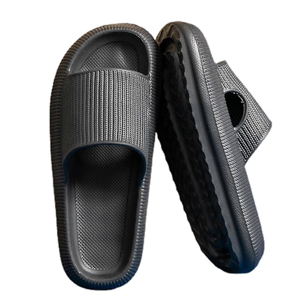 Slippers med åpen tå for kvinner, sklisikre dusjsandaler Black 42-43