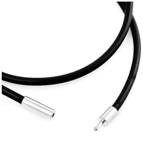 2mm Bredd Hudrep Snöre Halsband Legering Kedja Halsband Svart Silver Man Längd 51cm