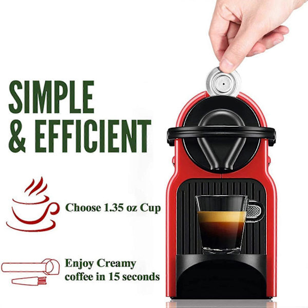 4x Espresso Påfyllbare Kapsler Gjenbrukbare Pod Espresso Kaffekapsel Rustfrie Stålkapsler Kompatible