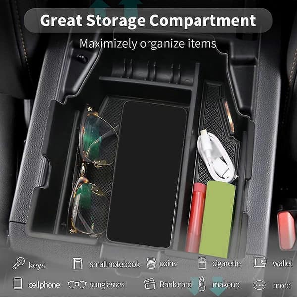 Oppbevaringsboks for midtkonsoll armlene bil, interiør organizer hanskerom for Traverse 2018 2019