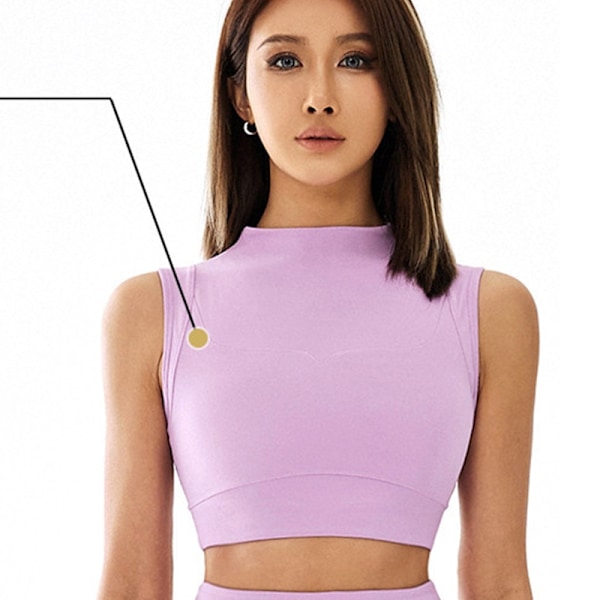 2-osainen jooga-asu tennis-hame puku juoksu liivi joustavat slim urheilushortsit naisten ulkoiluun fitness urheiluvaatteet Purple Vest L