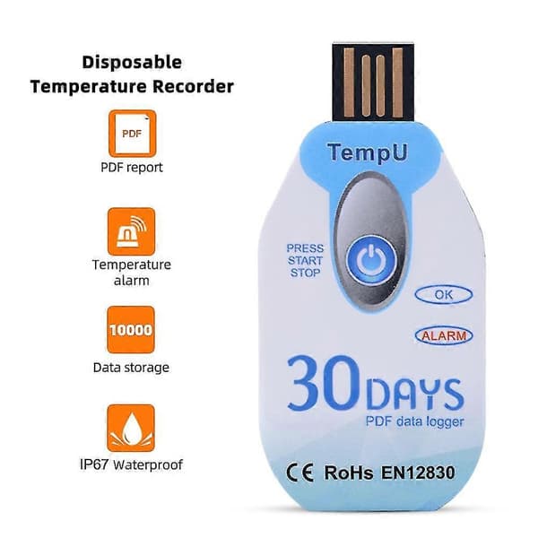 PDF Rapport USB Port 10000 USB Temperatur Data Opptaker 90 Kjede Bruk