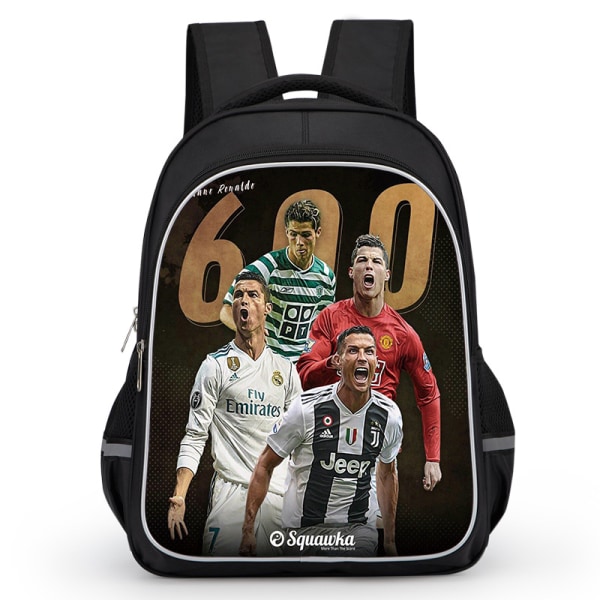 Messi Cristiano Ronaldo skolväska grundskola pojke Juventus Ronaldo ryggsäck med belastningsreducering och ryggradsskydd style 7