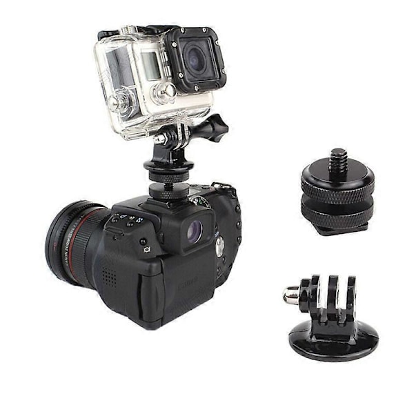 1/4 tommer Tripod Skrue med Dobbelt Lag til Flash Hot Shoe Adapter Holder Mount