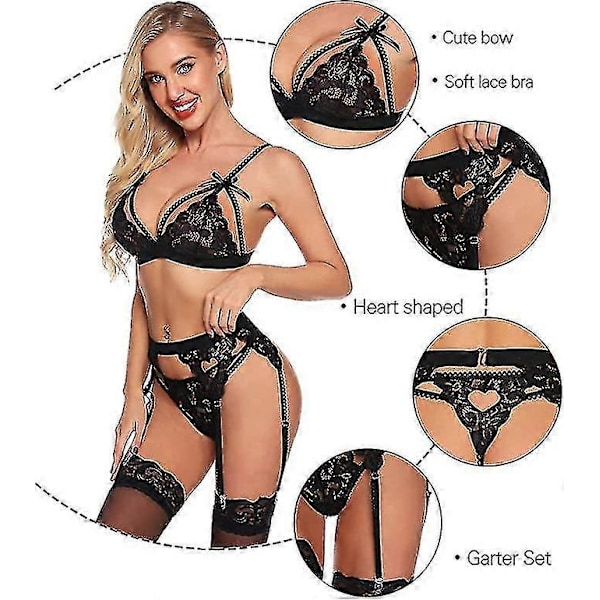 Damunderkläder Axelbandslös Frontspänne Lyft-BH, Trådlös Halkfri Osynlig Push Up Bandeau Black M