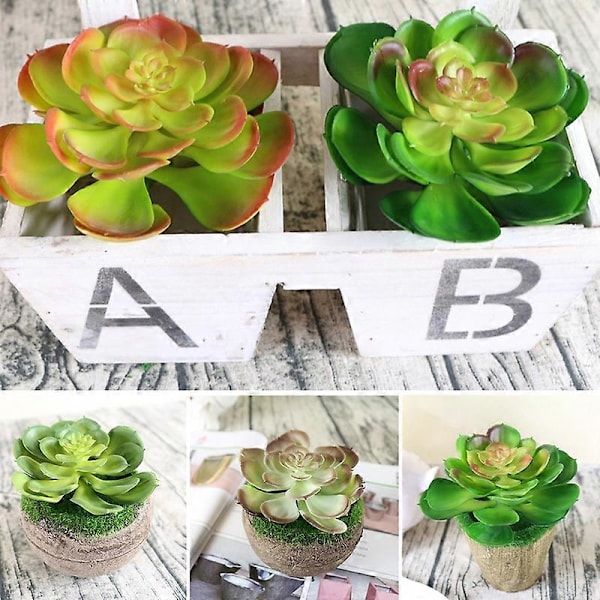1 stk. Plastik Fake Kunstige Sukkulenter Plante Bonsai Have Hjemmekontor Indretning