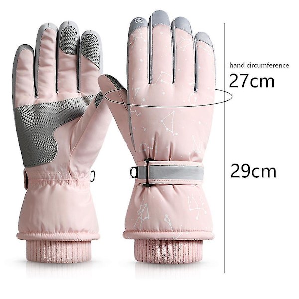 Vanntette snøhansker, varme nøytrale skihansker for vinteren SK23Sakura Powder(Star)