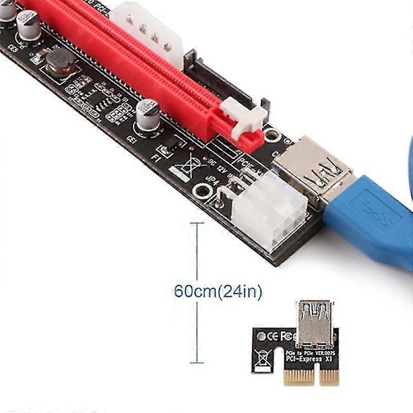 Pci-e Riser Led -kaapeli 1x - 16x Extens Etum Ed Riser -sovitin +60cb3.0 Ca