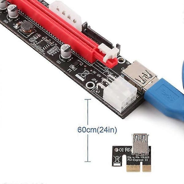PCI-e Riser LED Kabel 1x Til 16x Forlenger Etum Ed Riser Adapter +60cb3.0 Ca
