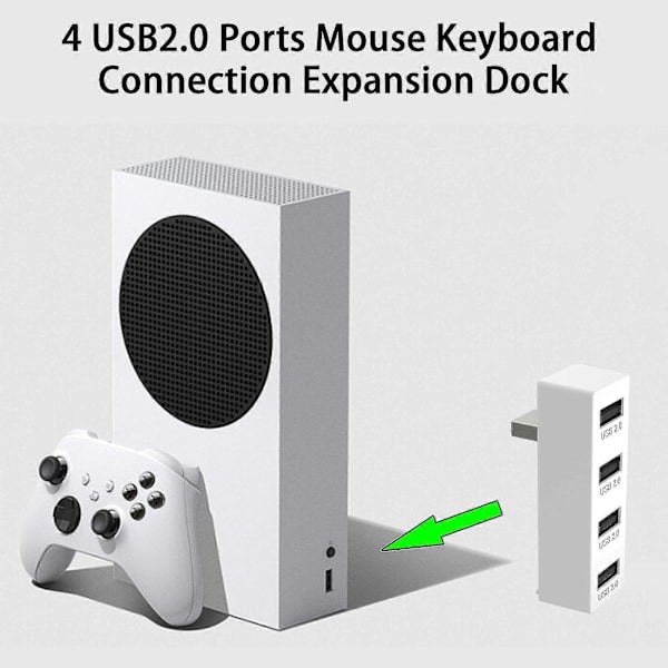 Ekspansjonsdokk 4-i-1 Ingen Latens Anti-interferens 4 Usb2.0 Spillkonsoller Kontrollere Usb Hub Kompatibel Xbox Series S City