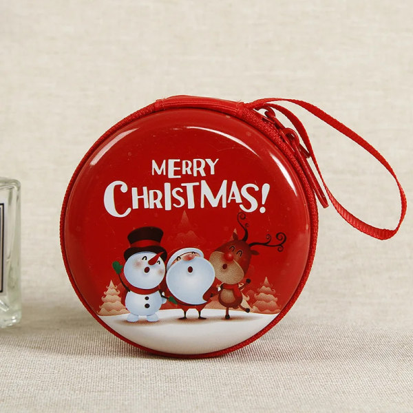 6st jul nyårspresent barns myntväska Julklapp dekorativ förpackningslåda 1pcs Round Random