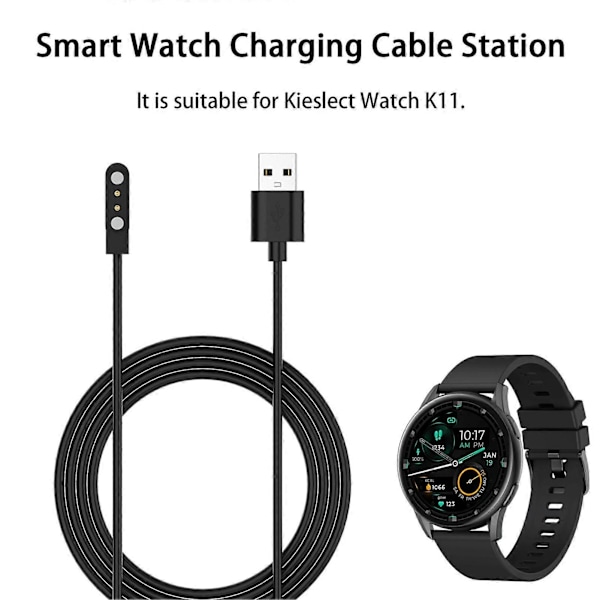 K10 Opladerkabel Magnetisk Sensitiv Induktion Stabil Output Smartwatch Opladerkabelstation til Kieslect Watch K11