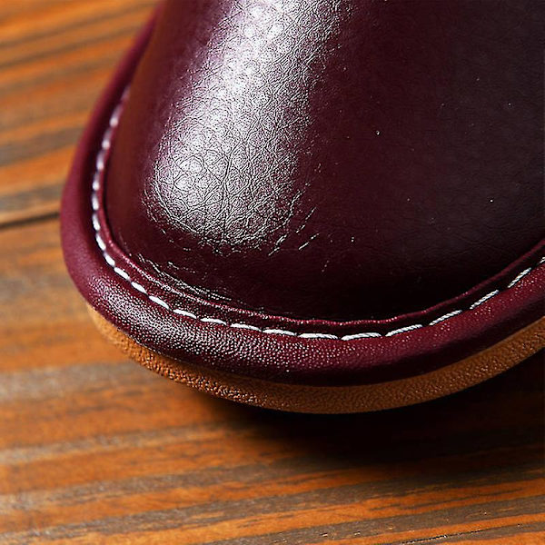 Prisvärda lädertofflor Herr Hemmaskor Vinter Vattentäta Tofflor Unisex Inomhusskor Rum Gästtofflor Herr Flip Flops Red CN 39 40