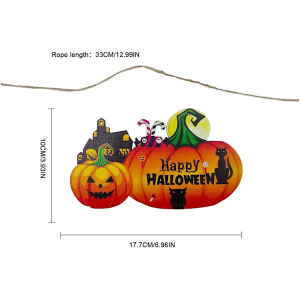 Halloween-koristeet, Halloween-puinen riippukyltti, kurpitsakoristeet, Boo-koriste juhlaillalliselle A5wsjgj