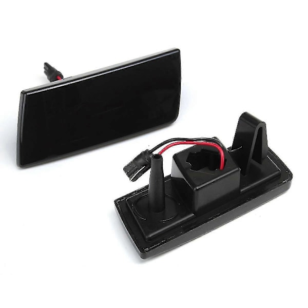2 st LED-sidomarkörljus Amber Front Bumper Blinkers för 300 300c 2005-2010 Rökfärgad Svart