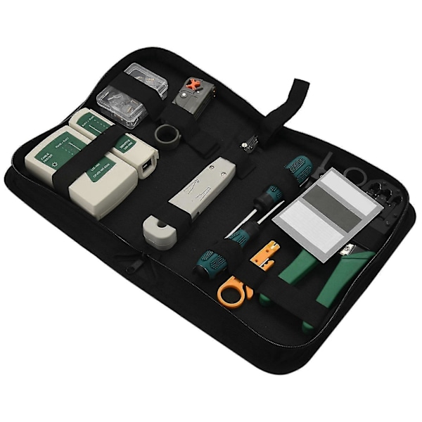 Nätverkskabel Reparationsverktyg Kit Set Rj45 Rj11 Cat6 Kabeltestare Test Crimper Krympning Underhåll Str