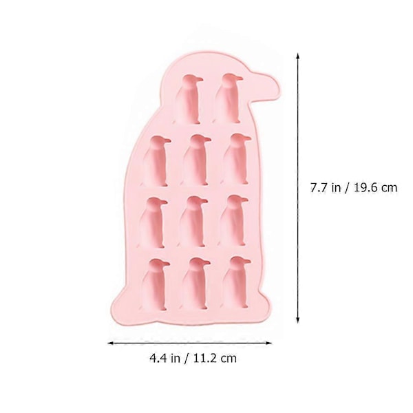 1 Sæt 2 Stk Pingvin Isterningebakker Silikone Chokoladeforme Bageforme (Pink)