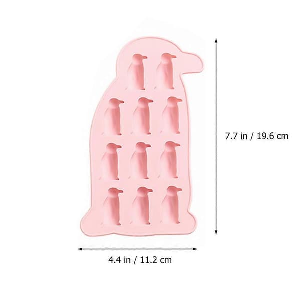 1 Sett 2 Stk Pingvin Isbitbrett Silikon Sjokoladeformer Bakeformer (Rosa)