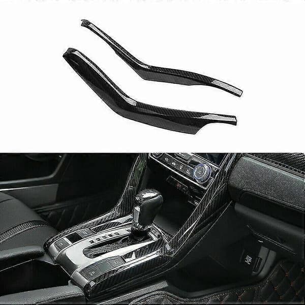 2 st Kolfiber Växelspak Stripe Panel Cover Trim För 10:e 2016-2019